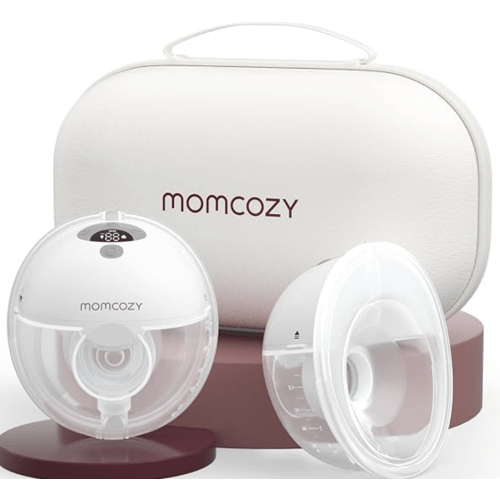 Momcozy M5 Hands-Free Wearable Breast Pump, Double-Sealed Flange for Baby-Like Comfort, 3 Modes & 9 Suction Levels, Portable Electric Pump – 24mm, 2-Pack Quill Gray