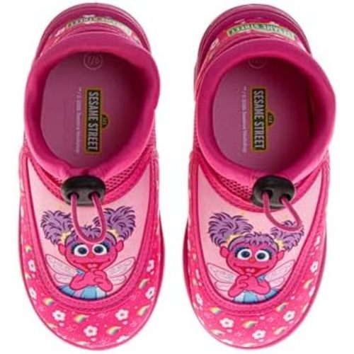 Sesame Street Water Shoes for Kids - Sandals Waterproof Bungee Drawstring Closure Quickdry Slipon Aqua Socks (Sizes: 3-4 Infant / 5-10 Toddler / 11-12 Little Kid)
