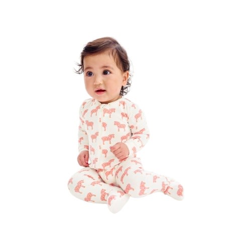 Baby Organic Animal Friends Zip Footie