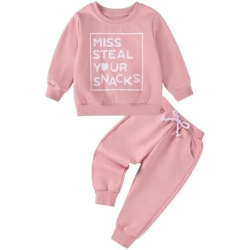 Toddler Baby Girl Clothes Fall Outfits Long Sleeve Sweatshirt Tops Pants Set for Girls 6 9 12 18 24 Months 2T 3T 4T