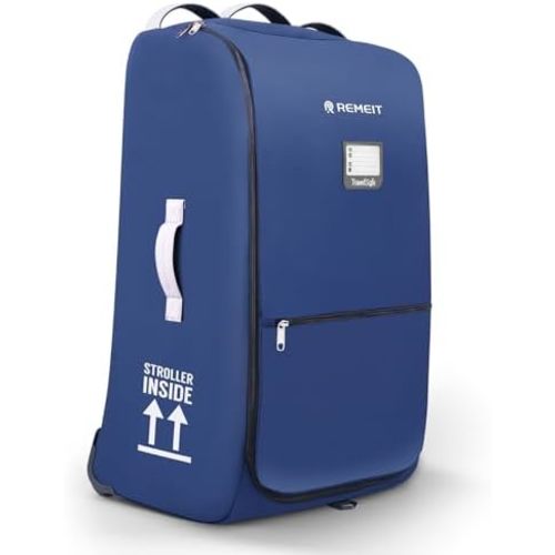 Stroller Bag for Airplane, Stroller Travel Bag Compatible with UPPAbaby Vista V1 V2 V3, Cruz V1 V2 V3, Rolling Wheel Bag with Storage Pocket, Multiple Handles,Luggage Tag for Flight Travel,Navy