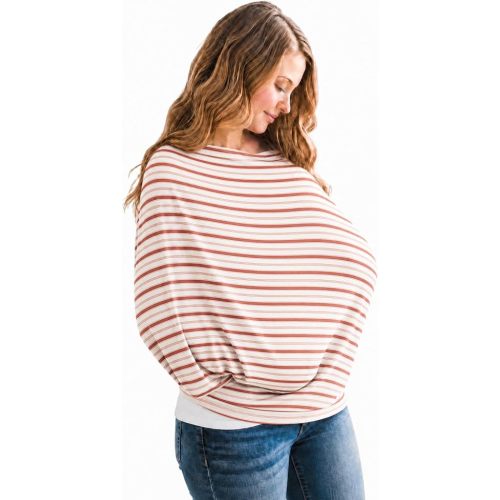 Copper Pearl Nursing Cover for Breastfeeding – Multi-Use Baby Car Seat Canopy, Stroller Shade & Breast Feeding Wrap for Women, Stretchy Breathable Carseat Shawl for Boy or Girl, Cinnamon