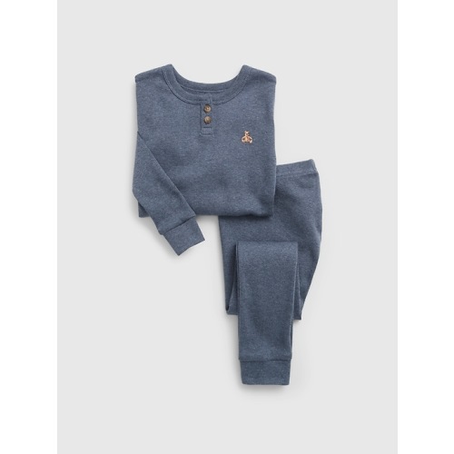 Baby & Toddler Organic Cotton Heather Henley PJ Set
