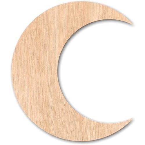 Unfinished Wood Crescent Moon Cutout for Crafts, 16 Inch, 1/8 Inch Thick