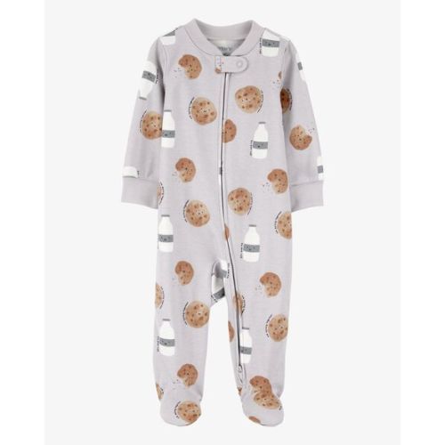 Baby Milk & Cookies 2-Way Zip Cotton Sleep & Play Pajamas - Grey - Carter's | Carter's