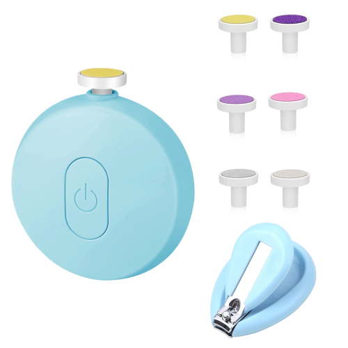 Baby Nail Trimmer Electric, Baby Fingernail Clippers Polish Grooming Nail Filer for Baby With Replaceable 6 Grinding Heads, Safety Baby Nail File Set for Newborn Toddler Adults Toes Fingernails