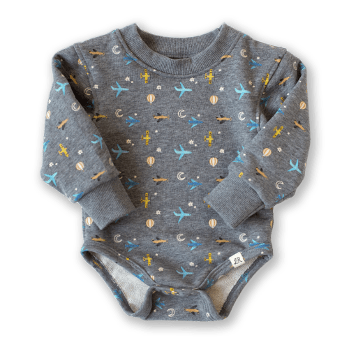 Airplane Long Sleeve Bubble Romper – Little Road Co.