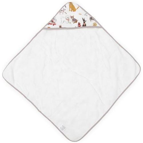 Little Unicorn Premium Infant Hooded Bath Towel| Soft & Absorbent Cotton & Terry Fabric for Newborns (Woof)