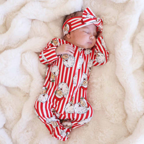 Santa Claus Lane Zipper Footie