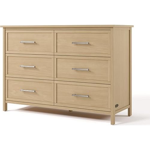 Graco Classic 6-Drawer Dresser – GREENGUARD Gold Certified, Brown Dresser for Bedroom, Kids & Nursery Storage Chest, Safety Interlocking Drawers, Pre-Installed Tracks, Kids Chest (Driftwood)