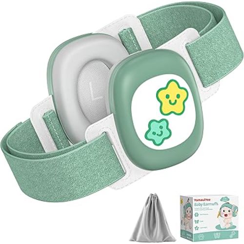 YomauiYee Baby Earmuffs,Infant Noise Cancelling Headphones with Star Pattern, Infant Ear Protection for Toddler 0-48 Months,Baby Travel Essentials for Airplane/Improves Sleep