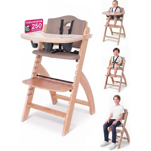 Abiie Beyond Junior Convertible Wooden High Chair with Removable Tray