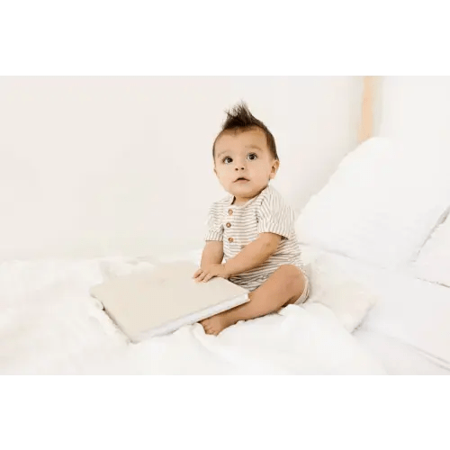 Linen Baby Book - Oat