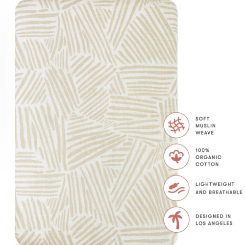Babyletto All-Stages Bassinet Sheet in GOTS Certified Organic Muslin Cotton