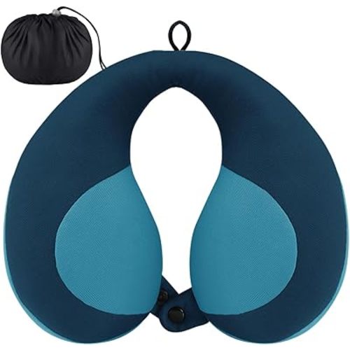 INFANZIA Chin Supporting Travel Neck Pillow, Comfortably Supports and Helps Support Head and Neck - Gifts for Toddler/Child/Kids, Blue