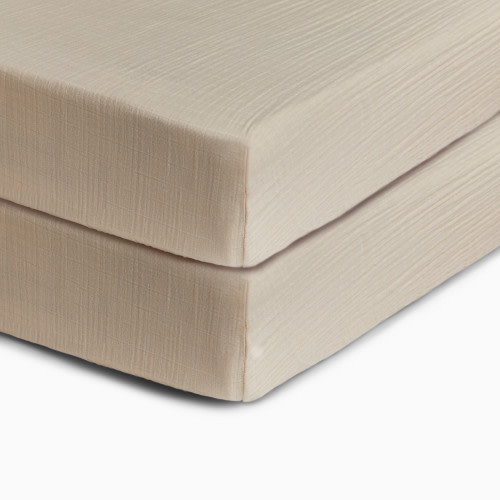 Soundly Organic Cotton Muslin Crib Sheet (2 Pack) - Ecru