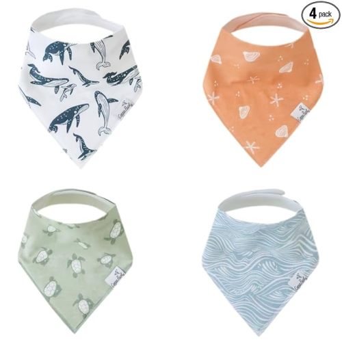 Copper Pearl Baby Bandana Drool Bibs for Drooling and Teething 4 Pack Gift Set Cove