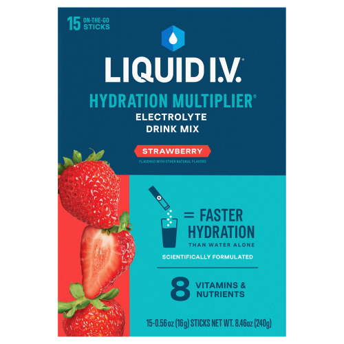 Liquid I.V.® Strawberry Hydration Multiplier® Powdered Electrolyte Drink Mix, 15 Count Packets