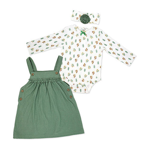 3 Stories Trading Company Baby Girls Floral 3-pc. Dress Set, Color: Green - JCPenney