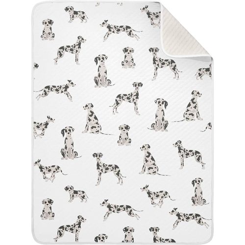 Swaddle Blanket Great Dane Dog Cotton for Infants, Receiving, Lightweight Soft Swaddling for Crib, Stroller, Nursery, 30x40 in