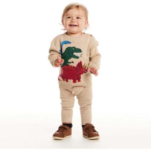 Infant Baby Sweater Set, Beige Dino - Andy & Evan | Maisonette