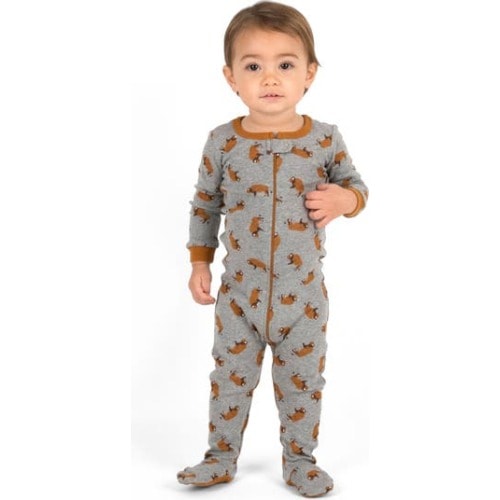Footed Printed Cotton Pajamas, Animal, Holiday & Fun Prints, 6-12M