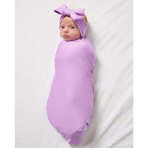 Soft Wisteria Swaddle & Luxe Bow Headband Set | Little Sleepies
