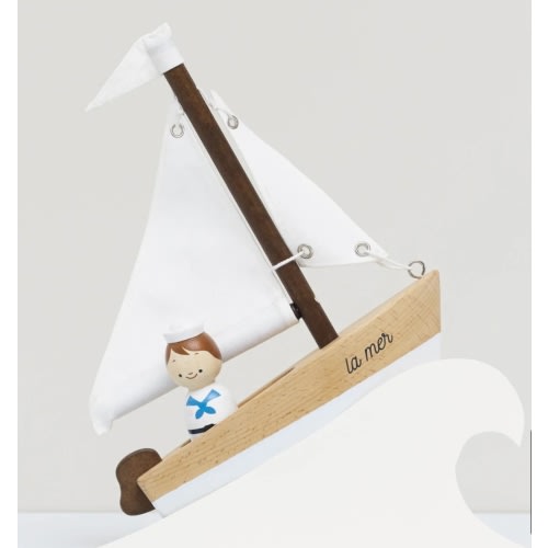 Wooden Sailing Boat & Captain