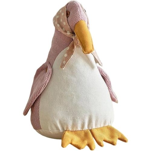 Animal Shaped Cute Door Stopper, Linen Fabric Decorative Duck Stuffed Animal Doorstop, Adorable Ducks Birthday Gift (Pink Duck)