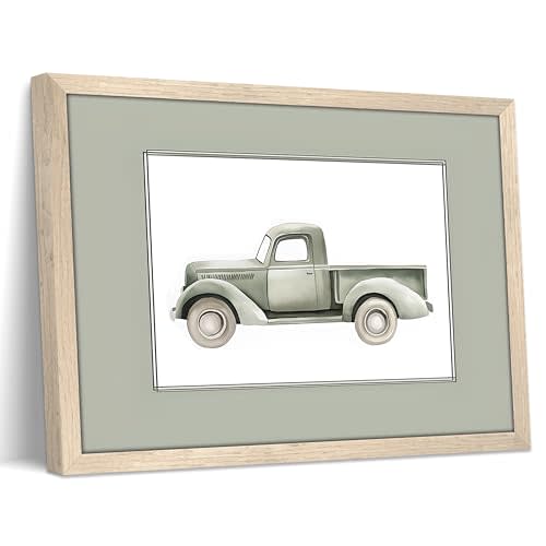 Framed Car Wall Art Painting, Boys Room Wall Decor Oil Pictures, Vintage Cars Canvas Print Poster, Sage Green Nursery Decor Artwork, for Boys Bedroom Nursery Kids Room Decor 8x10 Inch
