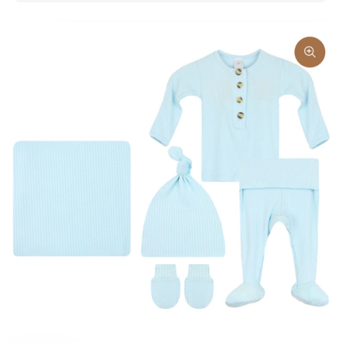 Oliver Ribbed Newborn Hat Bundle (Top + Bottom)