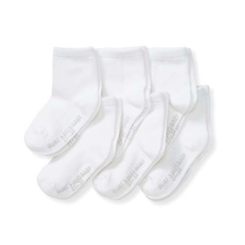 Solid Organic Cotton Toddler Crew Socks 6 Pack - Cloud – Burt's Bees Baby