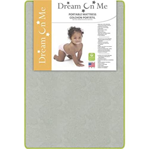 2-in-1 Breathable Two-Sided 3" Portable Crib Mattress | Waterproof Cover | Dual Sided | Fits Portable/Mini Cribs | Fiber Core | Promotes Airflow, 1 Count (Pack of 1)