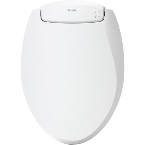 Brondell L60-EW LumaWarm Heated Nightlight Elongated Toilet Seat, White