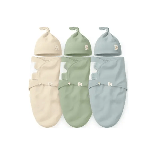 3-Pack Soothe Swaddle Wraps with Knot Hats Color: Slate