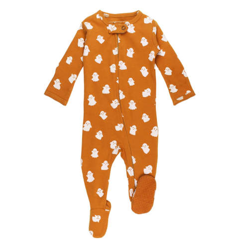 Ghosts | Organic Zipper Footie Preemie-NB
