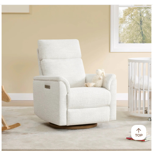 Lulla Power Swivel Nursery Glider Recliner with Power Headrest and Nightlight