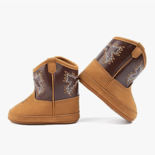 HsdsBebe Baby Boys Girls Western Cowboy Boots Infant Moccasins High Top Booties Toddler Soft Sole Non-Slip First Walker Crib Shoes
