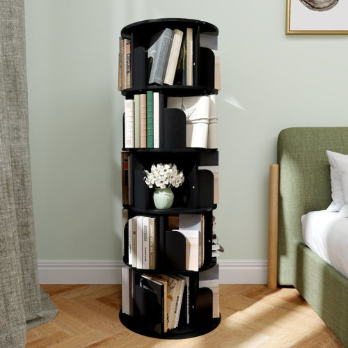Ebern Designs Hildelind 51.2-63.6"H 360° Rotating Bookcase, Storage and Display Bookshelf for Home Office and Living Room & Reviews | Wayfair