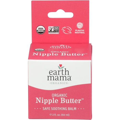Organic Nipple Butter Breastfeeding Cream by Earth Mama | Lanolin-free, Safe for Nursing & Dry Skin, Non-GMO Project Verified, 2-Fluid Ounce