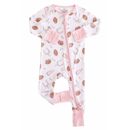 Tiny Touchdowns Convertible Zip Romper in Pink | Caden Lane