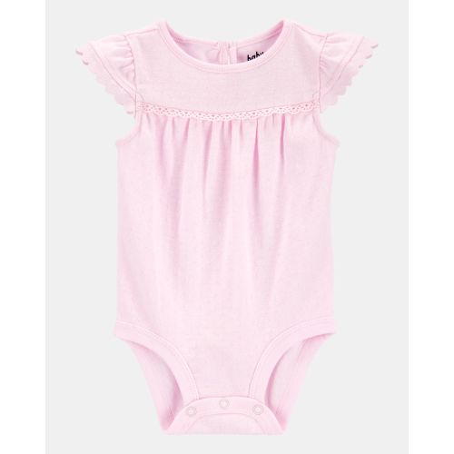 Baby Pointelle Short-Sleeve Bodysuit - Pink - OshKosh B'gosh | Carter's