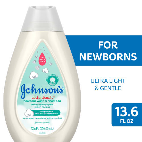 Johnson's CottonTouch Newborn Baby Body Wash & Shampoo, 13.6 fl. oz