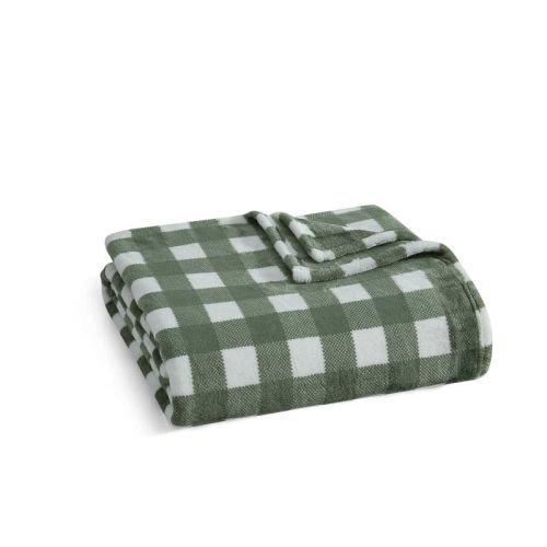 Martha Stewart 60"x70" Madison Gingham Throw Blanket Green