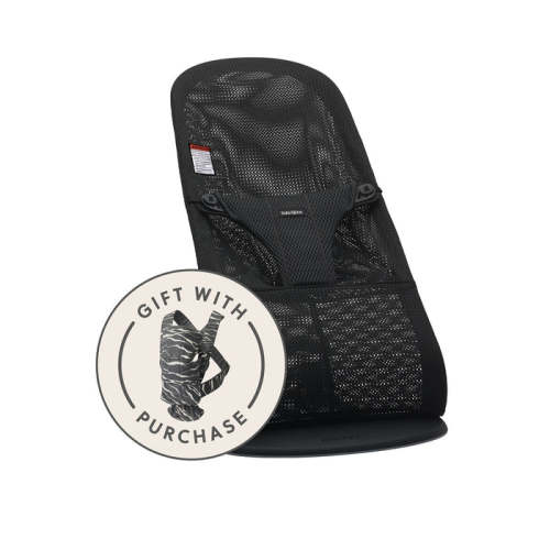 BabyBjorn Bouncer Bliss Mesh in Black + Baby Carrier Mini in Anthracite/Landscape