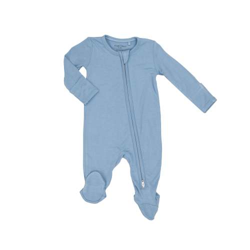 2 Way Zipper Footie - Lt Blue ( Cerulean)