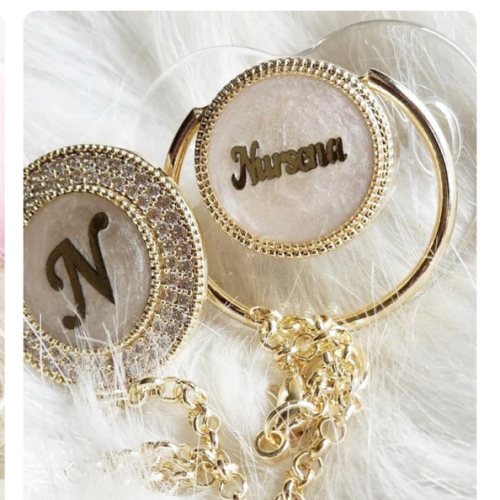 Personalized Baby Name Pacifier & Initial Clip Set