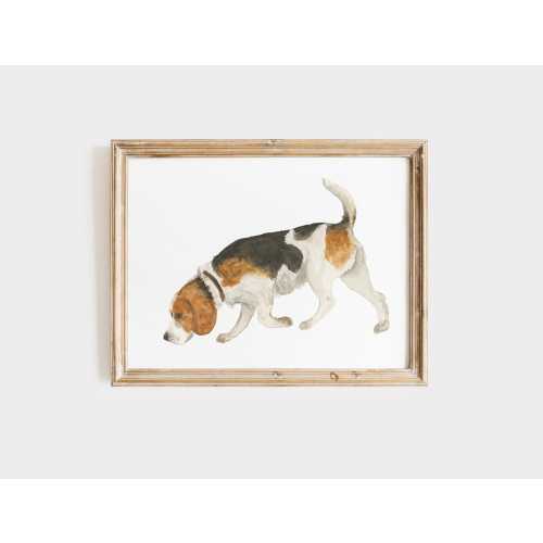 Beagle Watercolor Art Print, Dog Painting, Beagle Hunting Painting, Hunting Nursery Art, Duck Nursery, Hunting Dog Art, Beagle Dog Painting