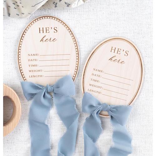 Birth Statistic Gender Reveal Sign, He's Here She's Here Hospital Birth Announcement plaques, Baby Shower Gift, its a boy, its a girl
