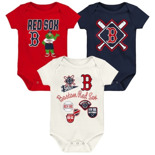 Boston Red Sox Outerstuff Newborn Home Plate 3-Piece Creeper Set